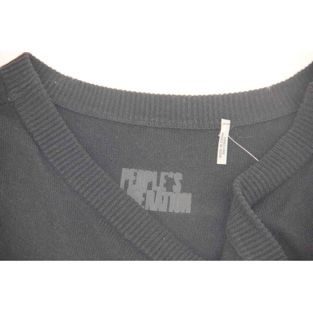 People's Liberation Black Open Cardigan Duster Shawl Sleeveless Sweater XS Vest - Picture 7 of 12